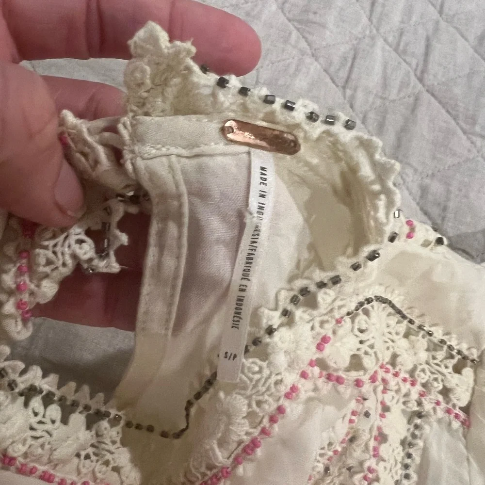 Free People Embroidered Lace Blouse